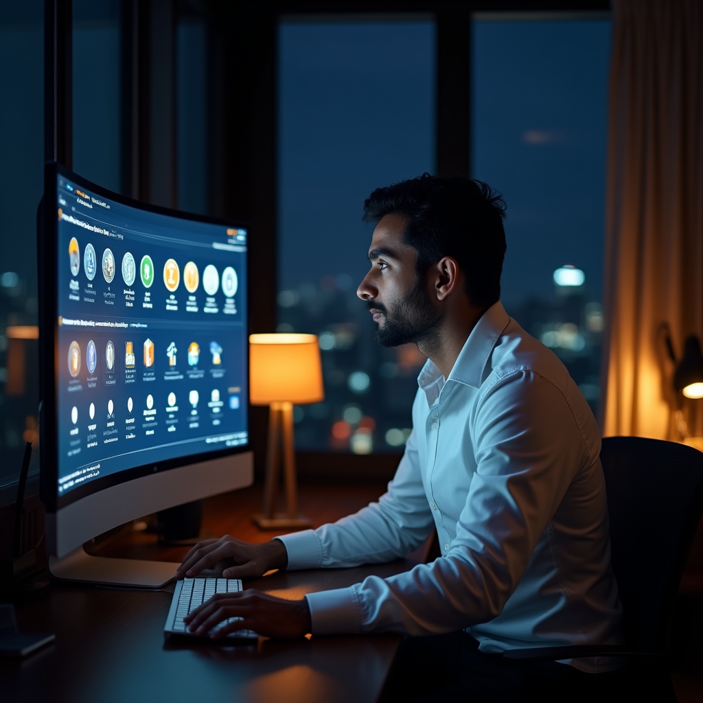 Visual representation of multiple digital asset tokens including Bitcoin and Ethereum arranged on a dark digital surface